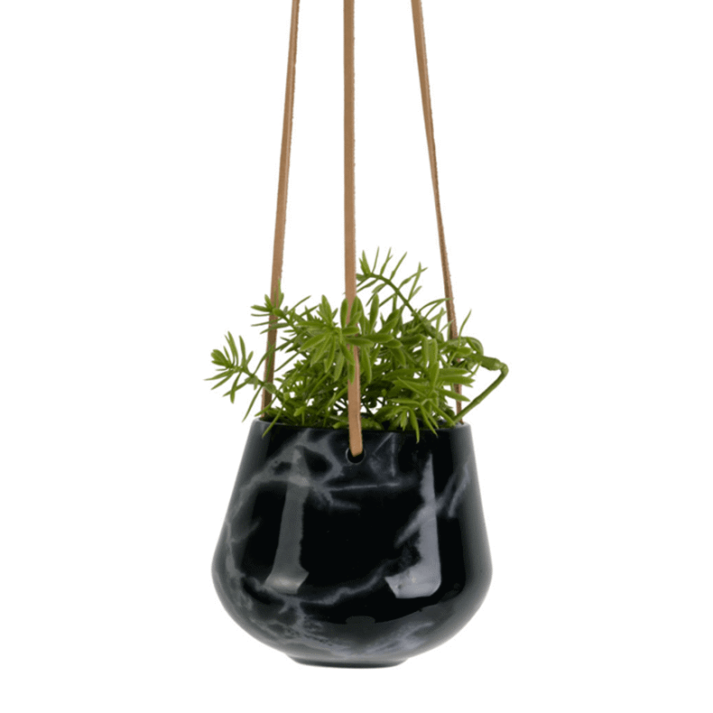Present Time Hanging Pot Skittle Small Marble Black
